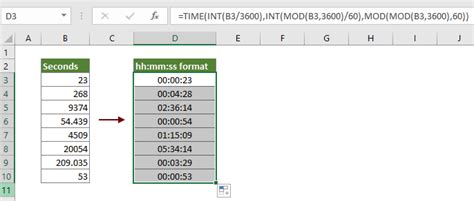 how to get time in hh mm ss format in excel