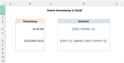 how to get timestamp in excel vba