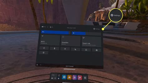 how to get to quick settings on meta quest 2