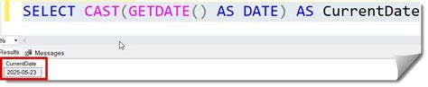 how to get today date in sql server without time