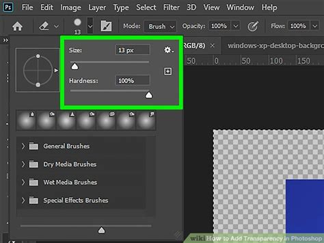 how to get transparency in photoshop