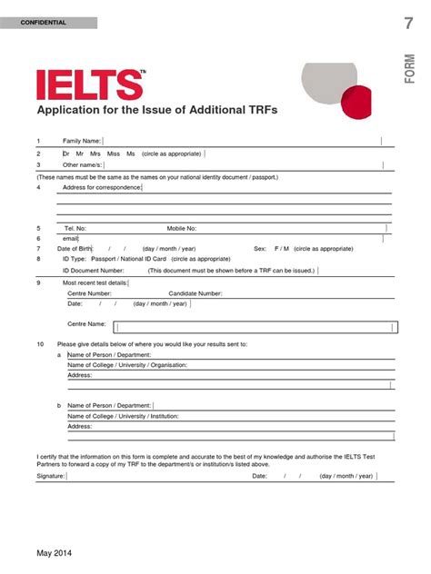 how to get trf of ielts idp