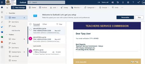 how to get tsc email validation code