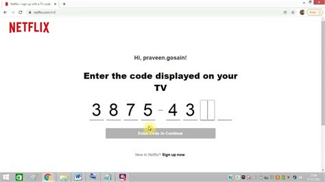 how to get tv code for netflix