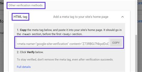 how to get verification code google search console