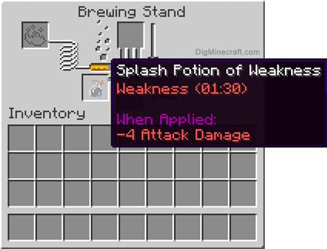 how to get weakness splash potion in minecraft