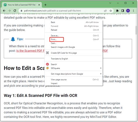how to get web page as pdf
