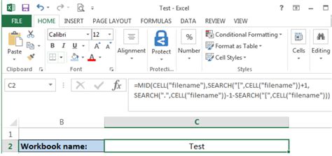 How To Get Workbook Name In Excel Cell
