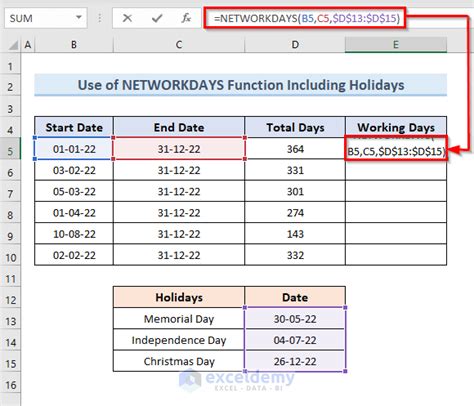 how to get working days in excel