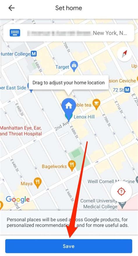 how to get your address on google maps iphone
