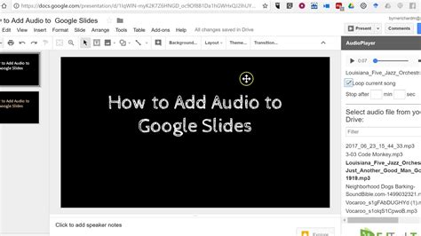how to get youtube audio into google slides