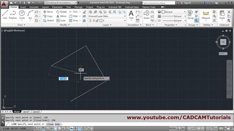 how to give angle in autocad line