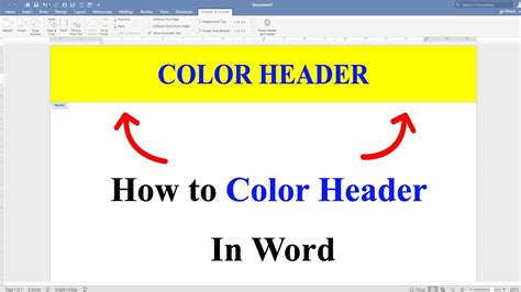 How To Give Color To Header In Word