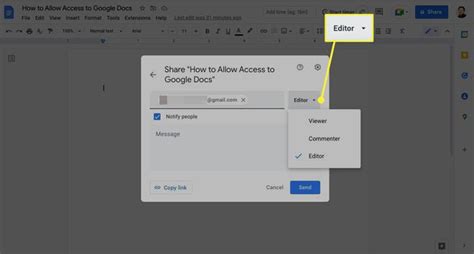 how to give comment access on google docs