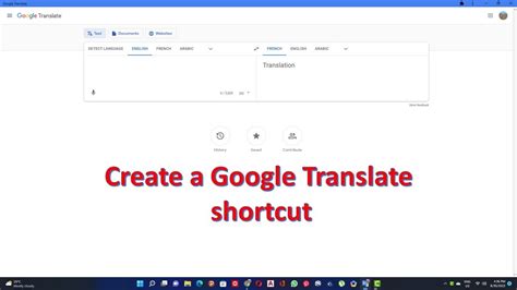 how to give google translate a shortcut