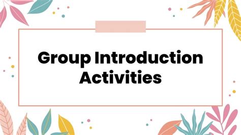 how to give group introduction in presentation