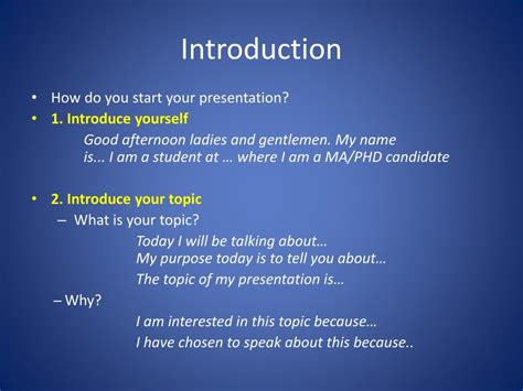 how to give intro for presentation