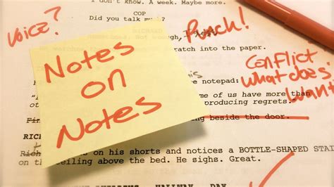 how to give notes on a script
