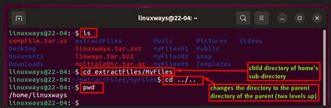 how to go back a directory in terminal ubuntu