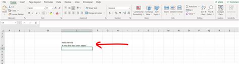 how to go down a line in excel without changing cells