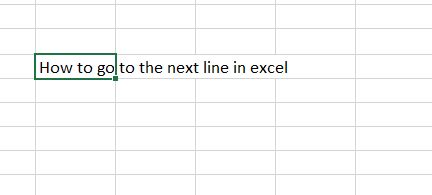 how to go to next line while typing in excel