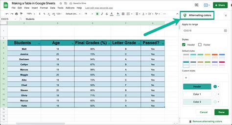 how to graph a data table in google sheets