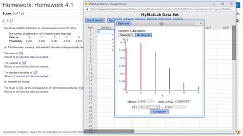 how to graph discrete probability distribution on statcrunch