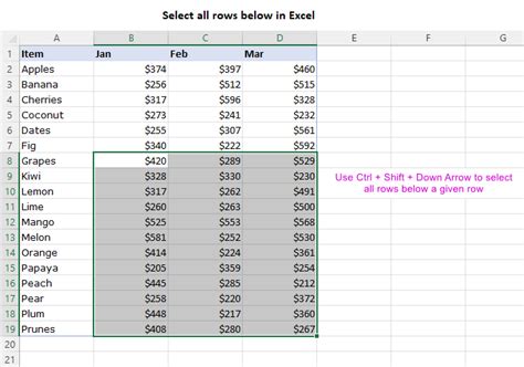 how to graph only certain rows in excel