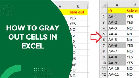 How To Gray Out Excel Background