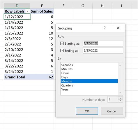 how to group by months in excel
