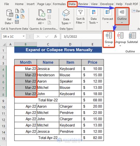 how to group cells in excel with plus sign