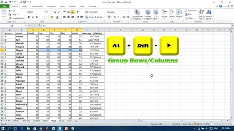 how to group sheets in excel shortcut