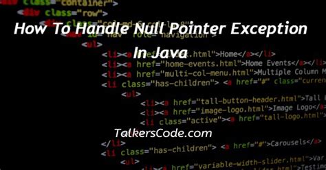 How To Handle Null Pointer Exception In Java Selenium