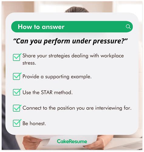 how to handle pressure at work interview question