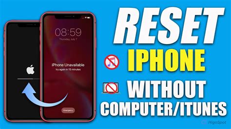 how to hard reset iphone without itunes or passcode