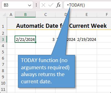 how to have date automatically update in excel