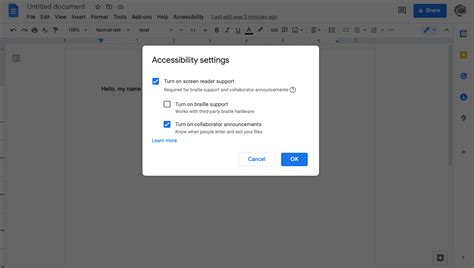 how to have google docs read your text