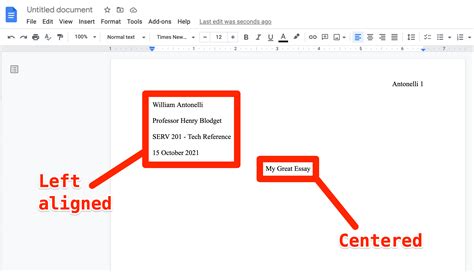 how to have mla format on google docs