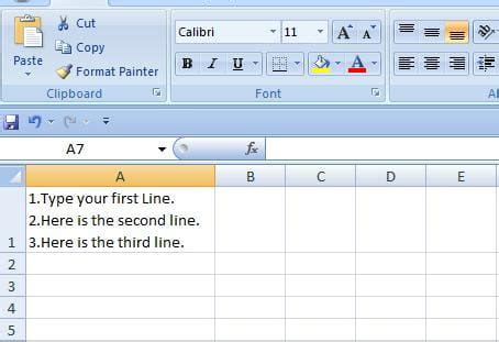 how to have more than one line of text in excel cell