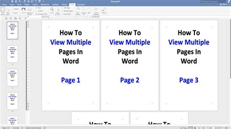 how to have multiple pages in word