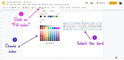 how to have text outline in google slides