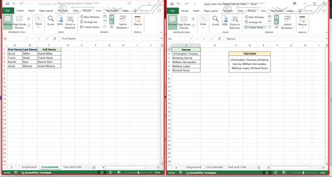 How To Have Two Excel Sheets Side By Side