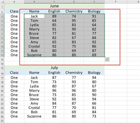 how to have two tables in one excel sheet