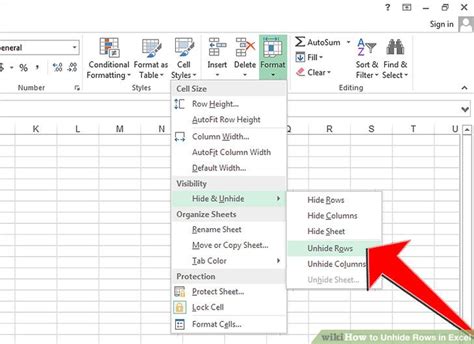 how to hide and unhide rows in excel shortcut