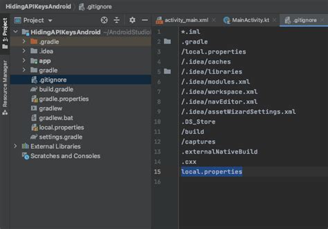 how to hide api key in android studio