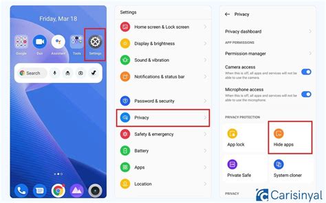 how to hide apps in realme