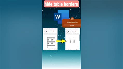 How To Hide Borders In A Table In Word