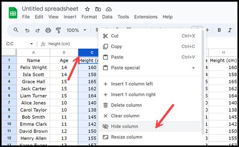 How To Hide Columns In Google Sheets App