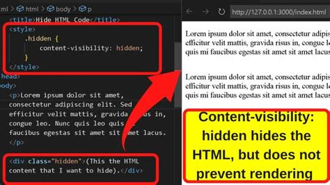 how to hide content in html