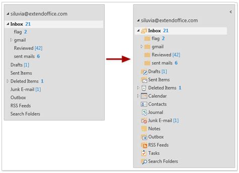 how to hide email folders in outlook